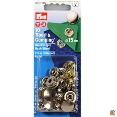 Tryckknappar - PRYM - Sport - 15 mm - Mässingsfärg - 10 stycken