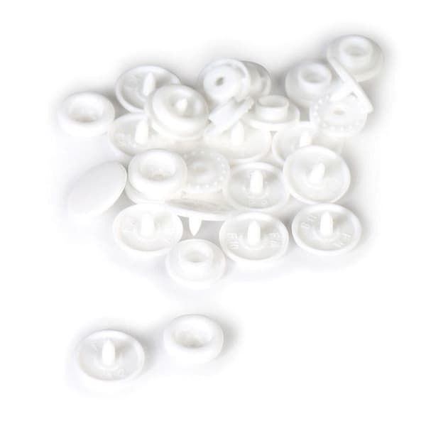 Tryckknappar - Kreativt frö - Vit - 10 stycken - 12,2 mm - Resina