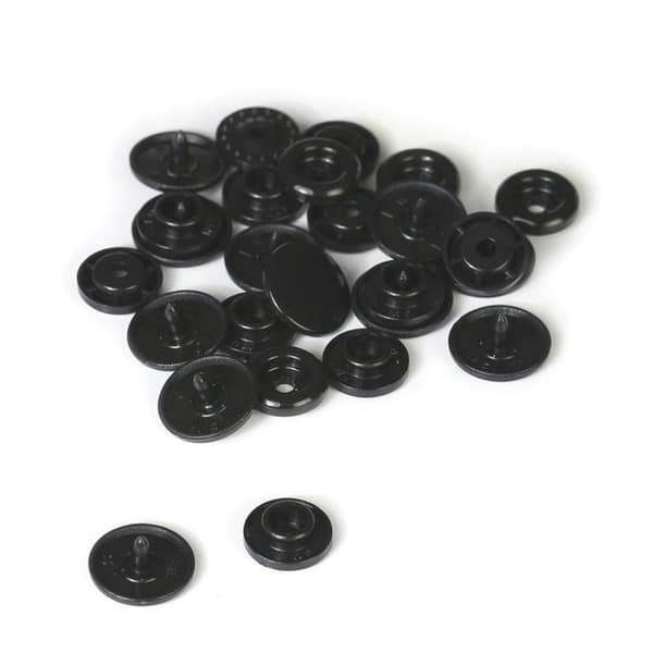 Tryckknappar i resin - Kreativ frö - Svart - 10 stycken - 12,2 mm - Ej värmefixerade