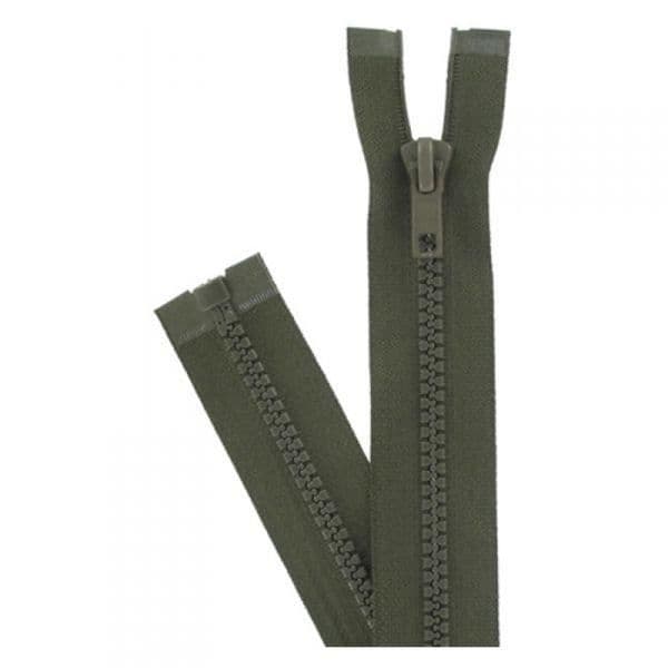 Separbar gjuten plastdragkedja 6 mm (Z54) - 40 cm 765 Mörk khaki