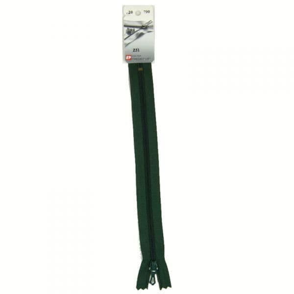 Ej separerbar plastdragkedja, fin (Z51) - 40 cm 790 lavgrön