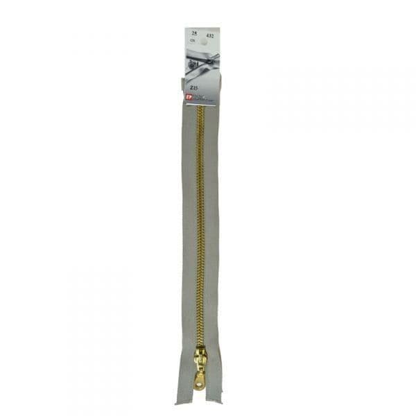 Separbar metalldragkedja (Z19) - 75 cm 432 Ljusgrå