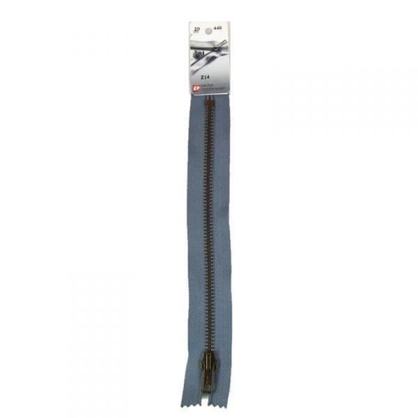 Ej separerbar metalldragkedja (Z14) - 20 cm 440 Mörkgrå