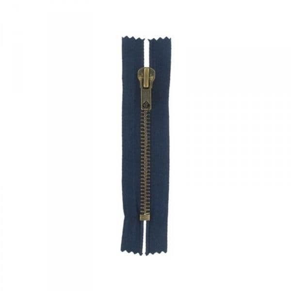 Ej separerbar metalldragkedja (Z14) - 12 cm 570 Marinblå