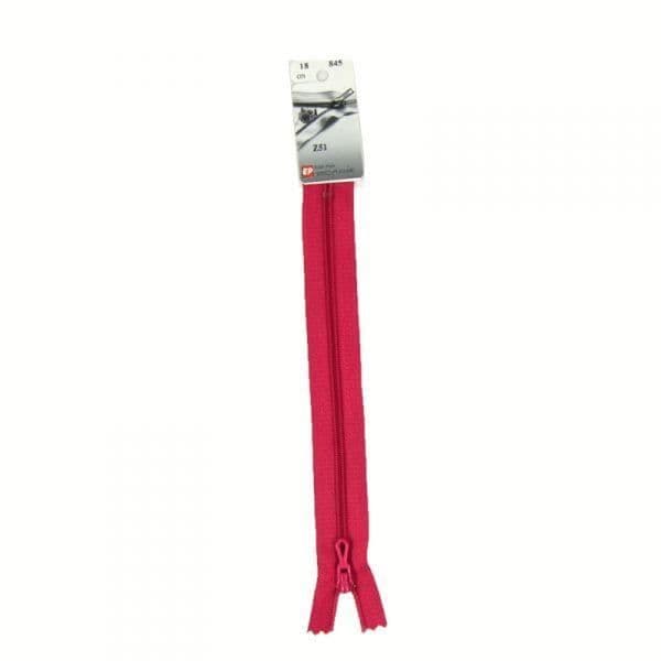 Ej separerbar plastdragkedja, fin (Z51) - 10 cm 845 Fuschia