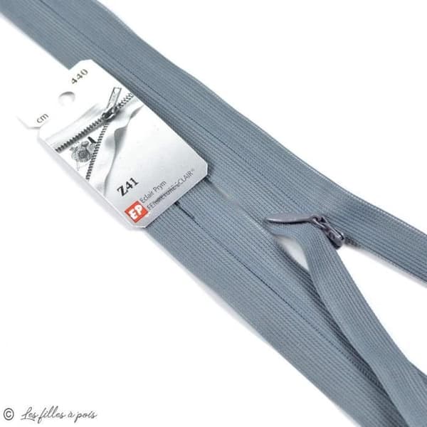 Invisible ® dragkedja - Oeko-Tex ® - Färg: Kolgrå dragkedja längd: 40cm Dragkedja längd: 40