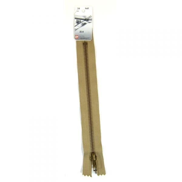 Ej separerbar metalldragkedja (Z14) - 15 cm 945 Mediumbeige