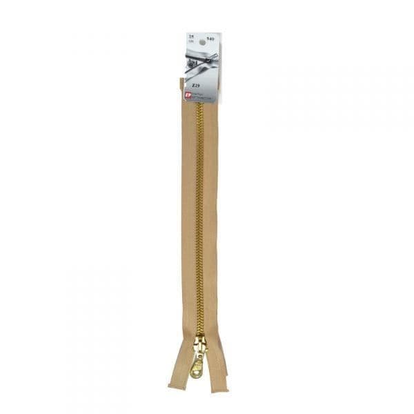 Separbar metalldragkedja (Z19) - 70 cm 940 Antilop beige