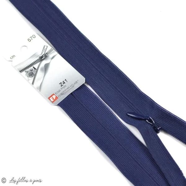 Invisible ® dragkedja - Oeko-Tex ® - Färg: Marinblå dragkedja längd: 22cm Blixtlåslängd: 22cm