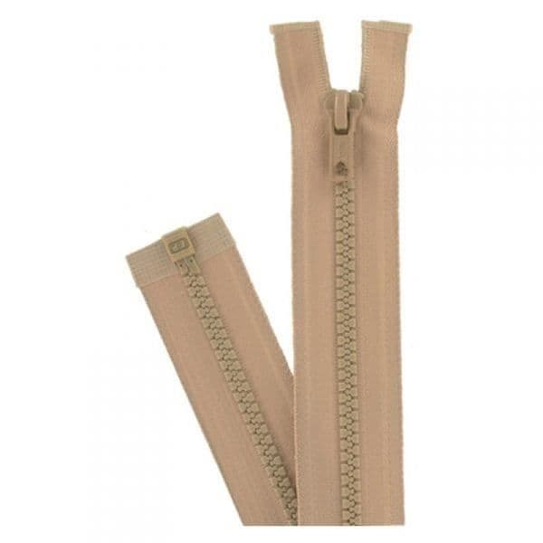 Separbar gjuten plastdragkedja 6 mm (Z54) - 75 cm 940 Antilop beige
