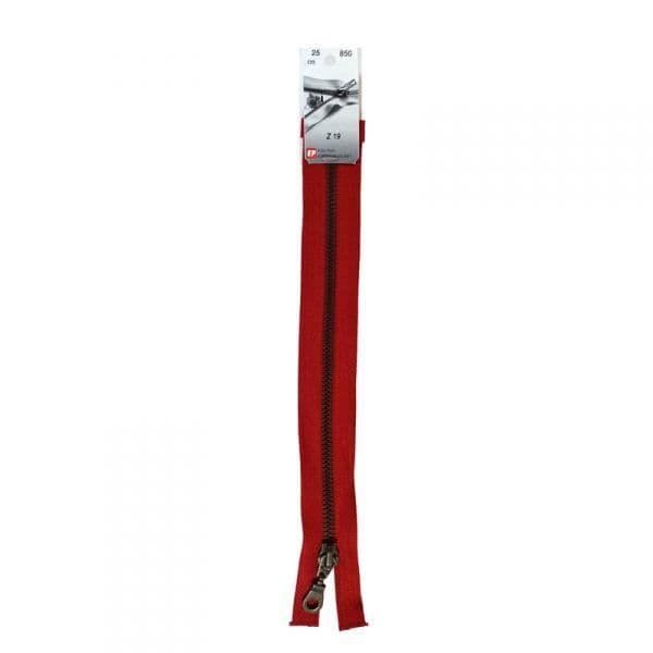 Separbar metalldragkedja (Z19) - 50 cm 850 Blodröd