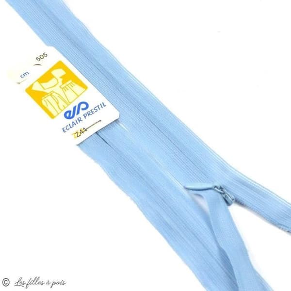Invisible ® dragkedja - Oeko-Tex ® - Färg: Ljusblå dragkedja längd: 22cm Blixtlåslängd: 22cm