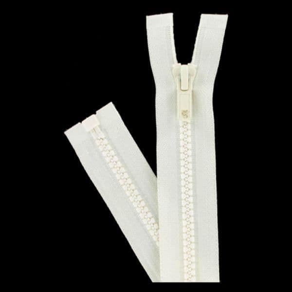 Gjuten plast separerbar dragkedja 6 mm (Z54) - 50 cm 410 Off-white