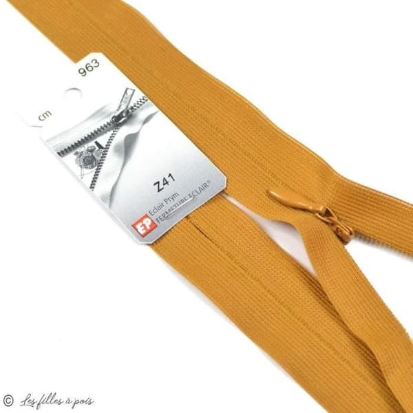 Invisible ® dragkedja - Oeko-Tex ® - Färg: Cognac dragkedja längd: 60cm Dragkedja längd: 60cm