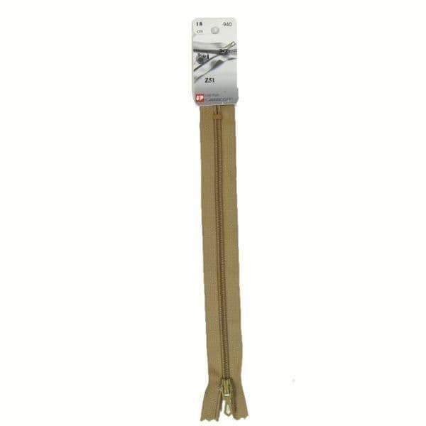 Ej separerbar plastdragkedja, fin (Z51) - 60 cm 940 Antilop beige