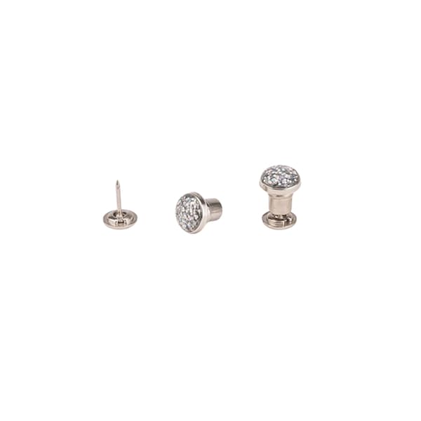 INF Usynlige Tryklåse, Flad Bagside Rhinestone Runde Knapper (10 stk.) Gennemsigtig