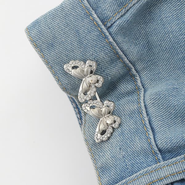 INF Midjespänne med strass-fjäril för jeans (5 par)