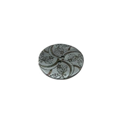 Metallic pearl buttons - Universal Style - Model 48 - 30 mm - Floral pattern - Made in Italy