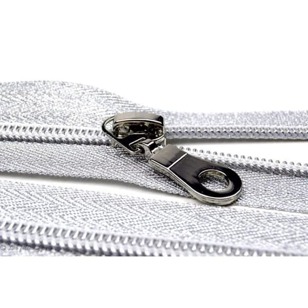 Fermeture Eclair ® lurex - nylon nät - Färg: Silver längd på blixtlås: 30cm Längd på blixtlås: 30cm