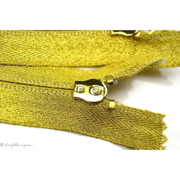 Fermeture Eclair ® lurex - nylonmask - Färg: Guld längd på blixtlås: 25 cm Längd på blixtlås: 25 cm