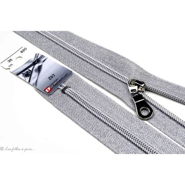 Fermeture Eclair ® lurex - nylonmask - Färg: Silver längd på blixtlås: 20cm Längd på Blixtlås: 20cm