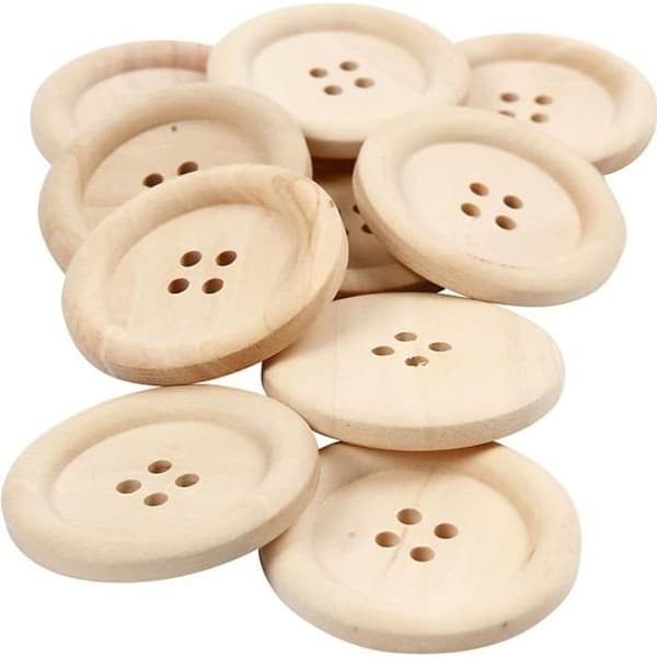 Träknappar - Ej specificerad - ref 56687 - Färg beige - Typ rå - 1 styck