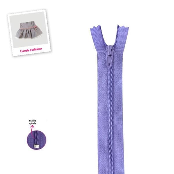 Dragkedja - Ospecificerad - N°2 - Polyester - 10 cm - Lila