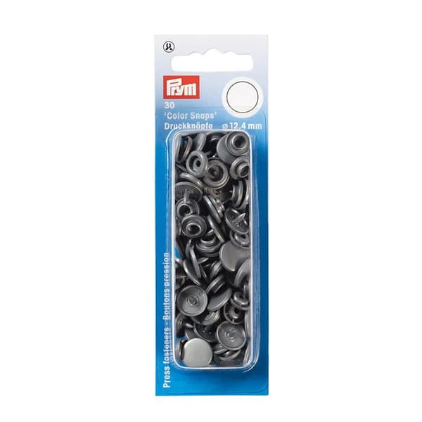 Tryckknapp - PRYM - Rund 12,4 mm - Silvergrå - Förpackning om 30 st