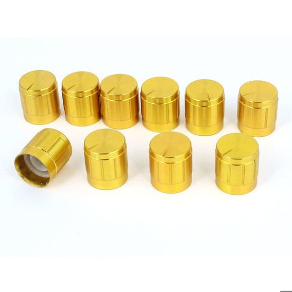 Potentiometer-knapp - SOURCING MAP - 10 st - 6 mm diameter - Guld - Rotationskontroll