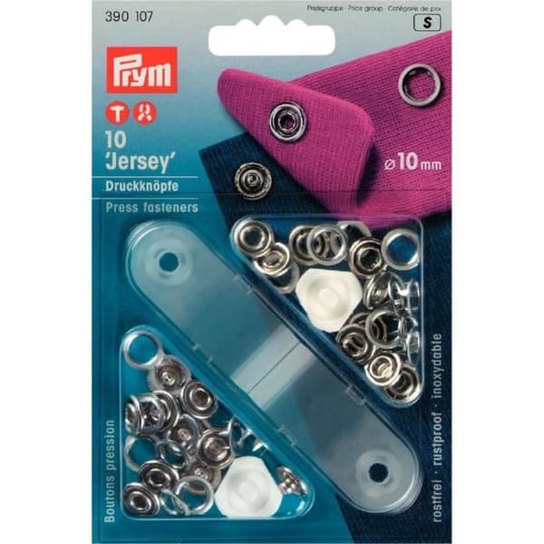 PRYM Tryckknappar Jersey 10 mm Ring Mässing