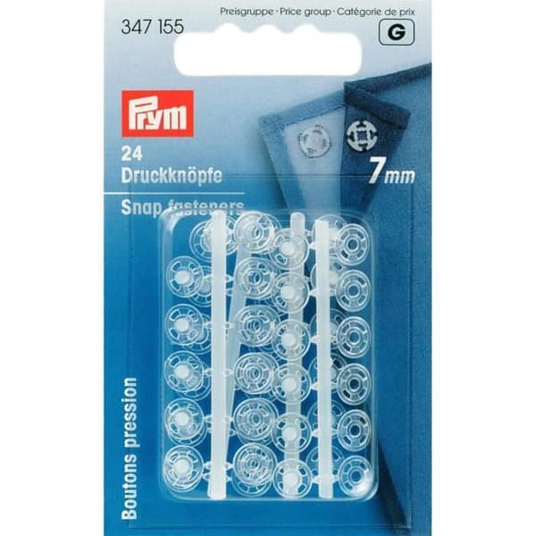 PRYM sömnadssnäppknappar 7 mm Plast