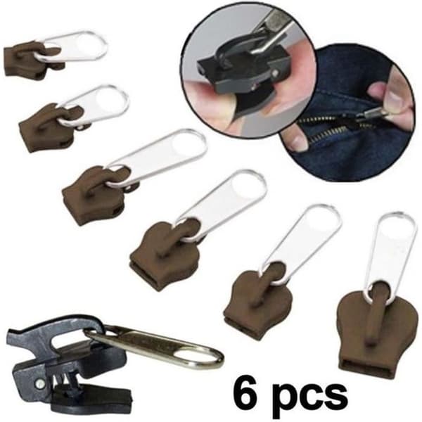 Instant Zipper Slider Repair Kit - FDIT - Zip Slider - Vit - 6 delar
