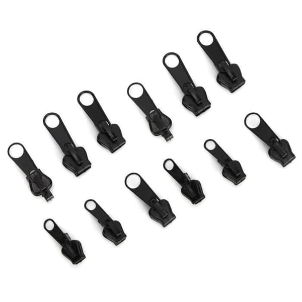 EJ.life Universal Zipper 12st Universal Dragkedja Head Repair Kit för gör-det-själv