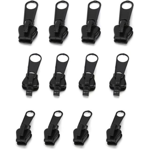 EJ.life Universal Zipper 12st Universal Dragkedja Head Repair Kit för gör-det-själv