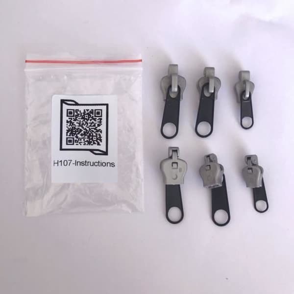 Reparationskit för blixtlås - INF - Fix A Zipper - Paket med 6 - Universal - Svart