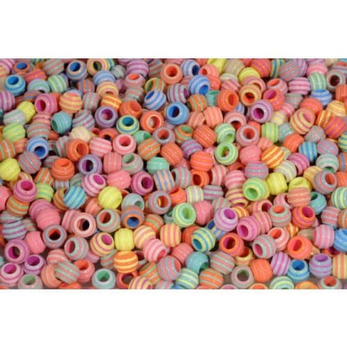 Plastpärla pastell ränder 1550/fp