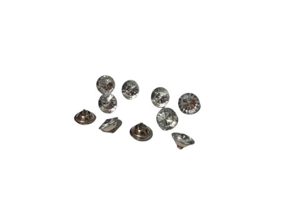 Verhoilukristallinappi 20x15mm metallipohjalla, 10 kappaleen sarja