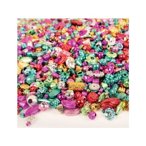 Plastpärlor metallic 500g