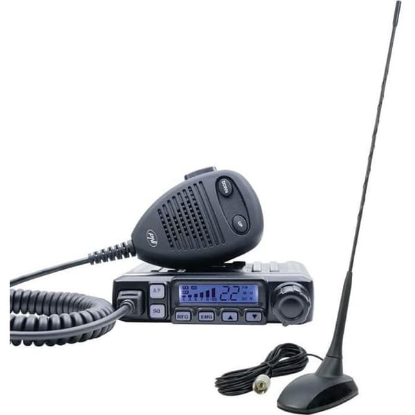 Radio CB PNI Escort HP 7120 ASQ, Gain RF, 4W, 12V och CB Extra 48 antenn med magnet ingår, 45 cm, SWR 1.0