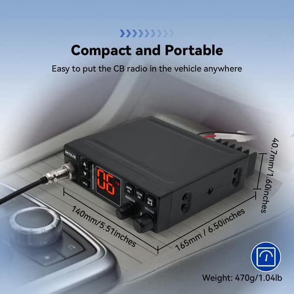 Radio CB Retevis MB63A, anti-brusfilter NB/ANL Radio CB, AM/FM, lång räckvidd, VOX, EMG CH9/19, amatörradio för lastbil (1 styck)