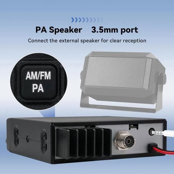 Radio CB Retevis MB63A, anti-brusfilter NB/ANL Radio CB, AM/FM, lång räckvidd, VOX, EMG CH9/19, amatörradio för lastbil (1 styck)