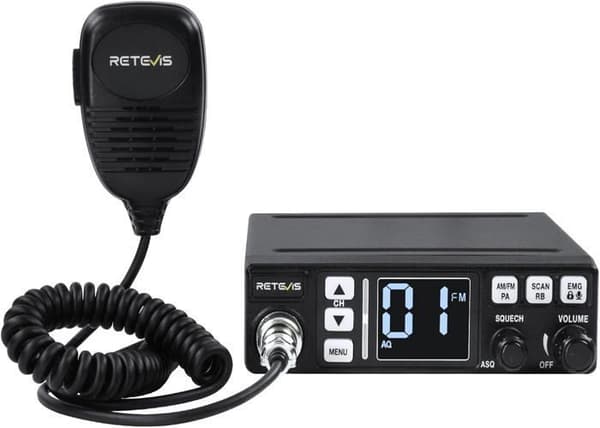 Retevis MB63 CB Radio, CB Portabel med LCD-skärm, AM/FM, Lång Räckvidd, SQ/ASQ, VOX, EMG CH9/19, Lång Räckvidd för Lastbil