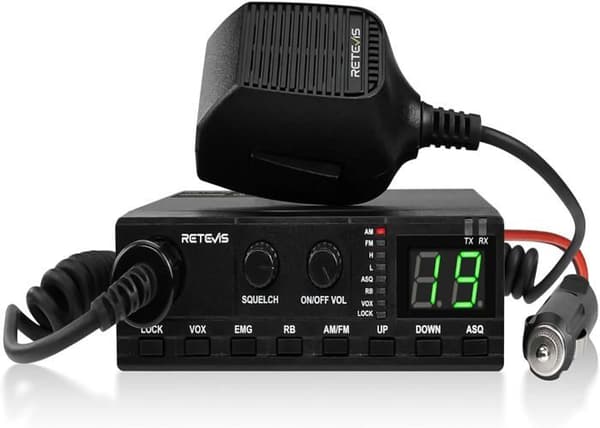 Retevis MB62 CB Radio AM/FM, VOX, ASQ/SQ, Nödfrekvens 9/19, Låsning med nyckel, Bärbar CB för lastbilschaufför, skåpbil, lastbil
