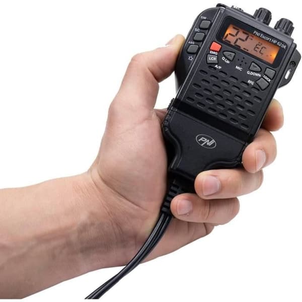 Radio CB Portabel PNI Escort HP 62DE Tysk Version, Multi Standard, 4W, 12V, AM-FM, justerbar ASQ på 5 Nivåer, RF Gain på 9 Nivåer
