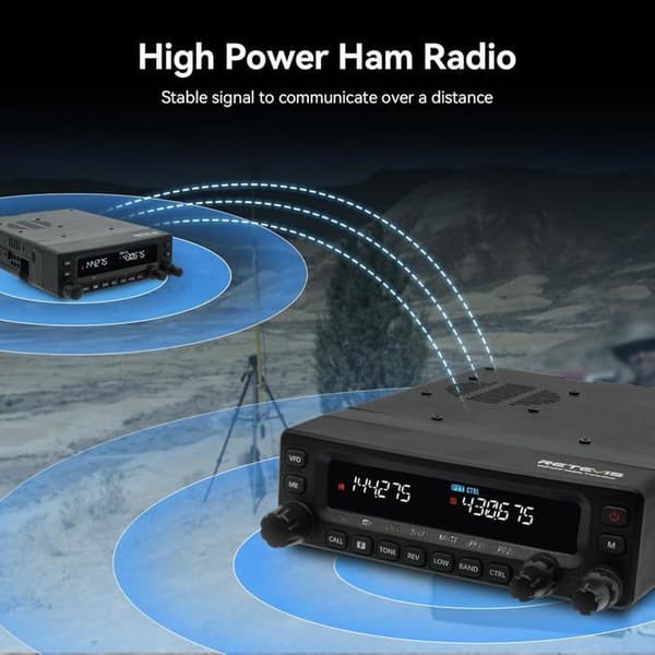 Retevis MA1 Radioamatör, CB Radio 50W med Avtagbar Kontrollpanel, Multiband Repeater, 2m/70cm/FM/AM, 800 Kanaler, för Lastbilar