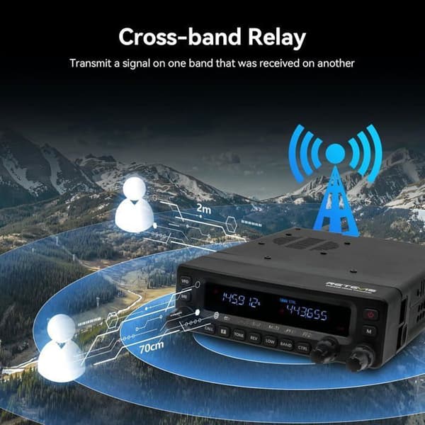 Retevis MA1 Radioamatör, CB Radio 50W med Avtagbar Kontrollpanel, Multiband Repeater, 2m/70cm/FM/AM, 800 Kanaler, för Lastbilar
