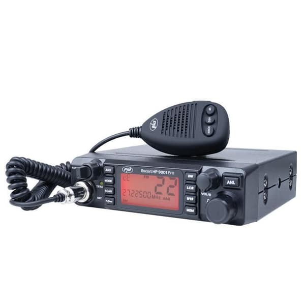 Radio CB PNI Escort HP 9001 Pro ASQ justerbar, AM-FM, 12V / 24V, 4W, scanning, Dual Watch, ANL, Flerfärgad skärm