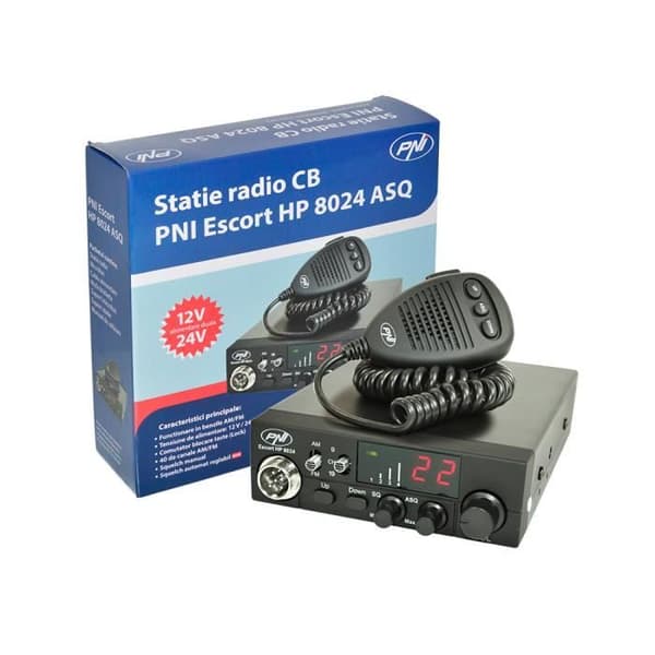 Trådlös CB PNI Escort HP 8024 ASQ justerbar strömförsörjning 12V-24V