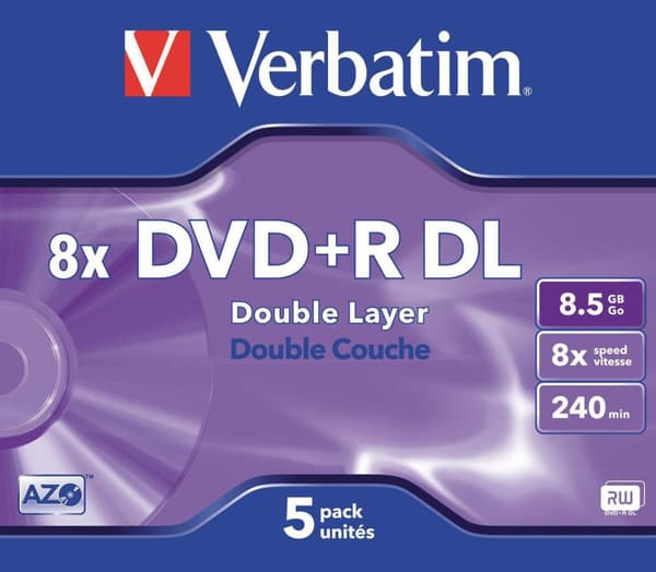 DVD+R VERBATIM 8,5GB Dual Layer 5/fp