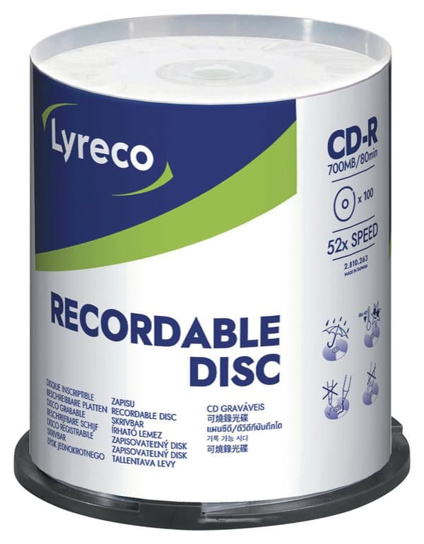 CD-R LYRECO 700MB 100/fp